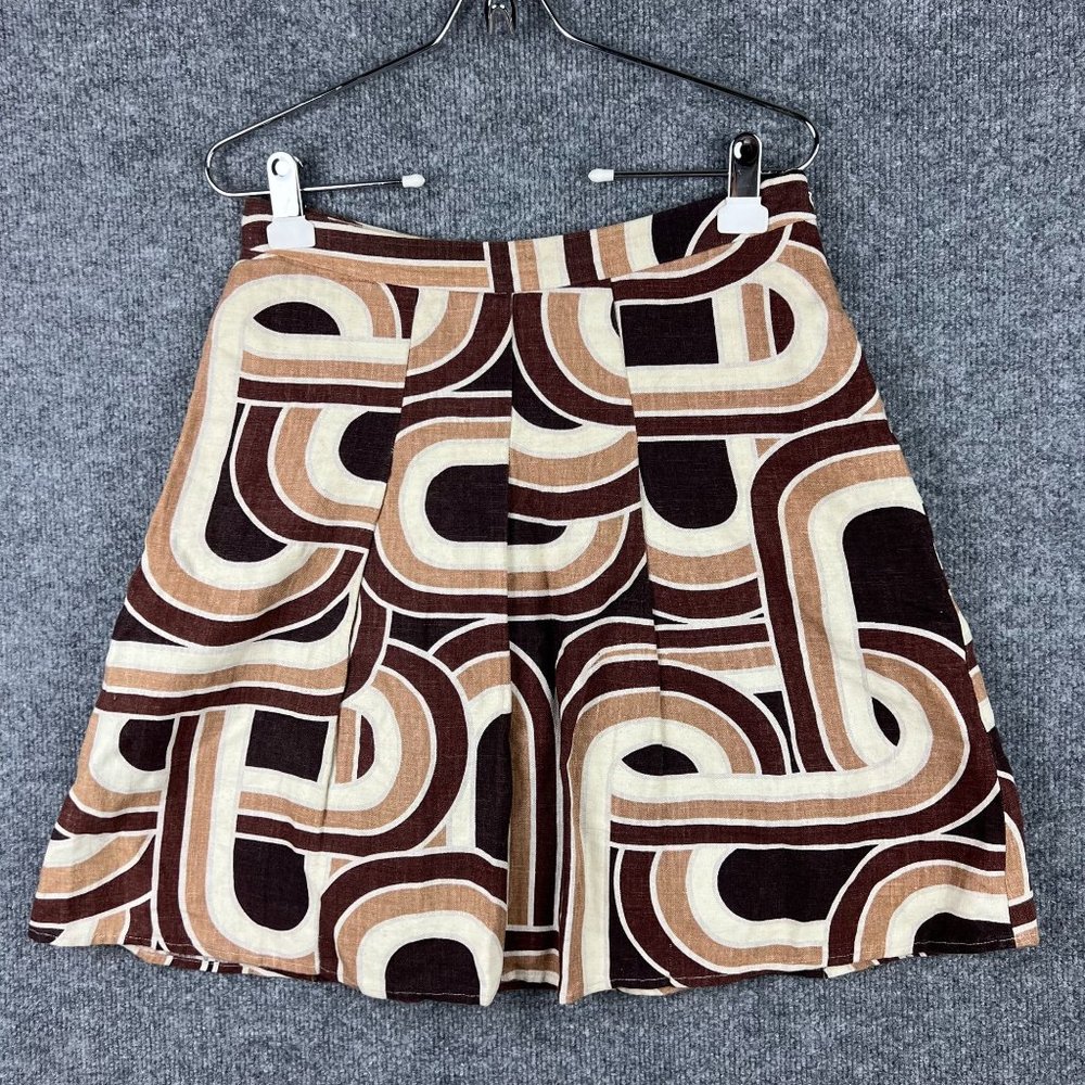 Banana Republic Geometric Brown and Cream Skirt